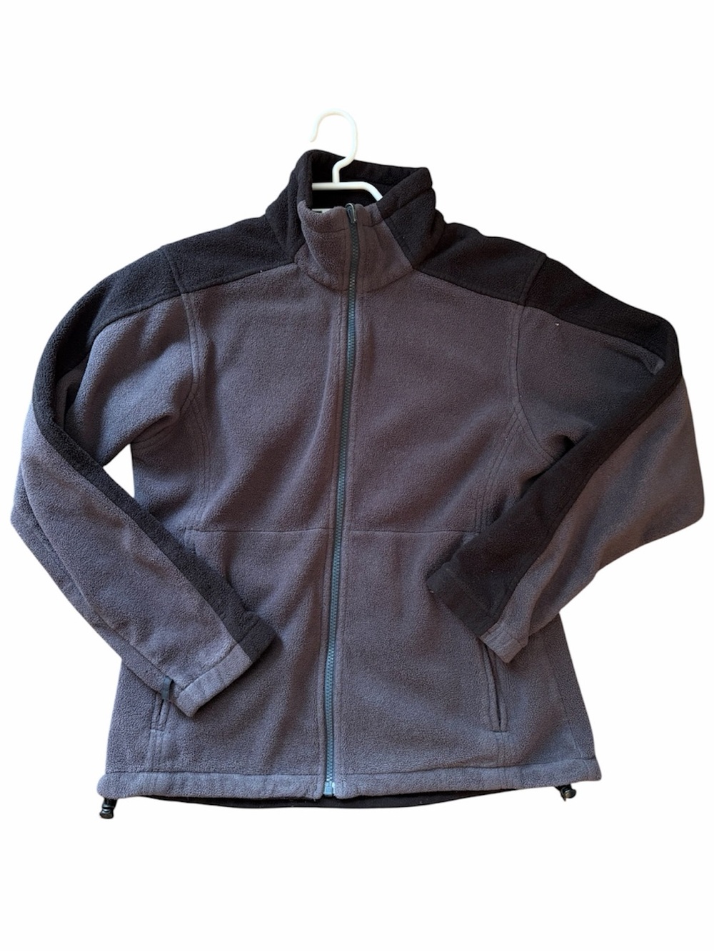 Columbia Sportswear Vintage Fleece Jacket Grey Black Full Zip Outdoor Gorpcore